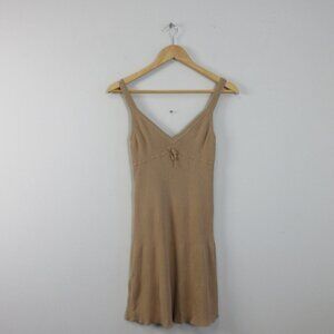 Wilfred Angel Dress Knit S Brown Viscose Blend Sweetheart Mini Ribbed Knit 210